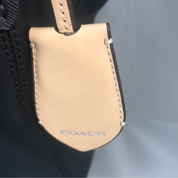 Coach Black Peyton Leather zip Top Tote - Picture 3 of 9